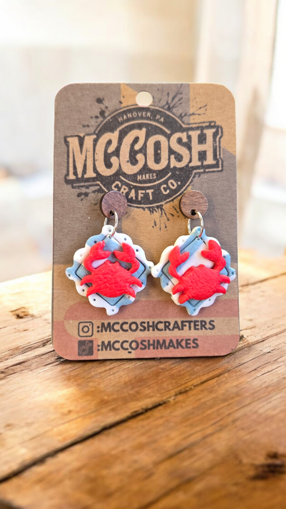 Beach Chair Crab Earrings - Saltwater Stories Collection